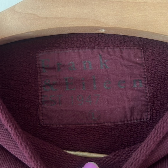 Frank & Eileen Tee Lab Effie Funnel Neck Capelet wine Sweatshirt Size Large - Picture 2 of 6